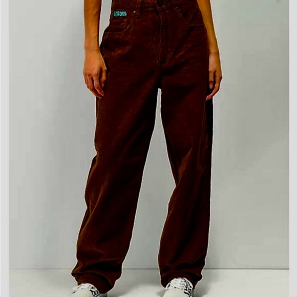Empyre Pants - Empyre Tori Relaxed Wide-Leg Corduroy Pants in Dark Chocolate